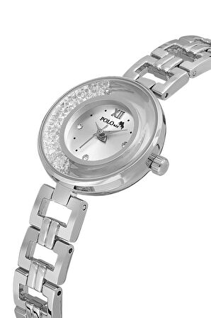 Lüx Taşlı Zincir Kordon Kadın Kol Saati Gümüş Renk PL-1539B2x