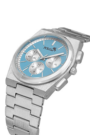 Erkek Kol Saati El Çantası Cüzdan Kemer Kartlık Çakmak Set Gümüş Mavi Renk Kombin PL-7022E2