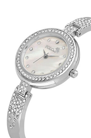 Retro Lüx Taşlı Kadın Kol Saati Gümüş Renk PL-1536B2x