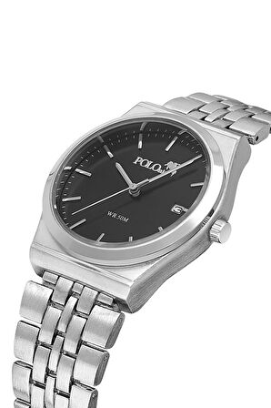 Zarif Erkek Kol Saati Cüzdan Kemer Kartlık Çakmak Anahtarlık Set Kombin Gümüş Siyah Renk PL-7001E1