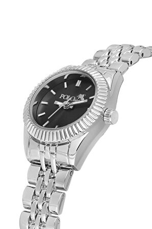 Zarif Kadın Kol Saati Zirkon Taşlı Kare Kolye Bileklik Kombin Gümüş Siyah Renk ST-2163S5