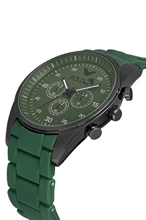 Erkek Silikon Kordon Kol Saati Ve 55ml Parfüm Seti Hediyelik Kutusunda Kombin Yeşil Renk PL-0982E3