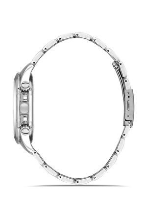 Spor Kasa Klasik Metal Erkek Kol Saati Gümüş Yeşil Renk PL-0995E4x