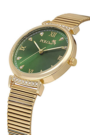 Klasik Kadın Kol Saati Gold Yeşil Renk PL-1554B9x