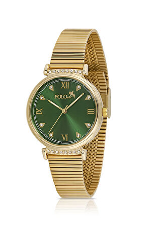 Klasik Kadın Kol Saati Gold Yeşil Renk PL-1554B9x