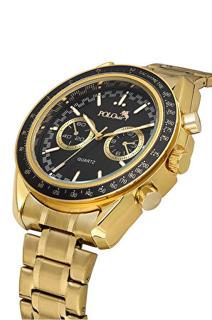 Spor Kasa Erkek Kol Saati Gold Siyah Renk PL-0991E4x