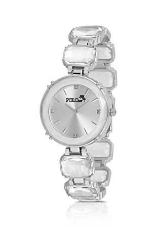 Lüx Taşlı Kordon Kadın Kol Saati Gümüş Renk PL-1533B2x
