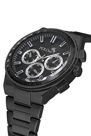 Erkek Kol Saati Cüzdan Kemer Kartlık Parfüm Kombin Set Siyah Renk PL-0990E1