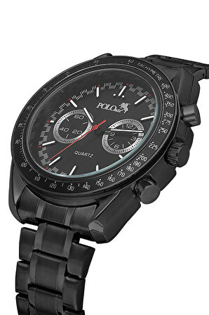 Spor Kasa Erkek Kol Saati Cüzdan Kemer Kartlık Çakmak Kombin Set Siyah Renk PL-0991E1