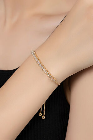 Zarif Dikdörtgen Kasa Kadın Kol Saati Zirkon Taşlı Baget Bileklik Kombin Gold Yeşil Renk PL-1532B3