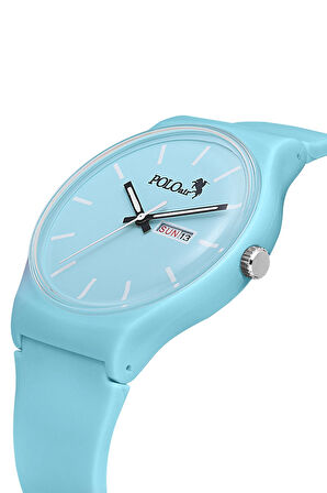 Spor Unisex Silikon Kordon Gün Ay Takvimli Kol Saati Mavi Renk PL-1555B5x