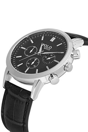 Klasik Deri Kordon Metal Kasa Erkek Kol Saati Siyah Renk PL-0980E1x