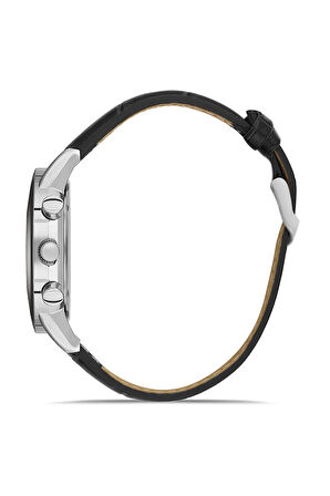 Klasik Deri Kordon Metal Kasa Erkek Kol Saati Siyah Renk PL-0980E1x