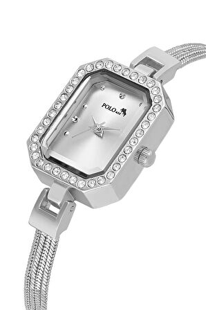 Hasır Metal Kordon Kadın Kol Saati Gümüş Renk PL-1545B2x