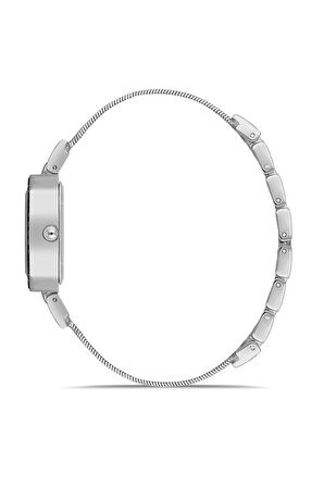 Hasır Metal Kordon Kadın Kol Saati Gümüş Renk PL-1545B2x