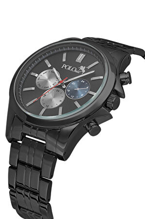 Klasik Erkek Kol Saati Cüzdan Kemer Kartlık Set Kombin Siyah Renk PL-0997E1