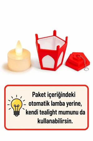 Kitap Arası Sokak Lambası Dekoru | LED Tealight Mum Dahil | Dekoratif Kitaplık Objesi