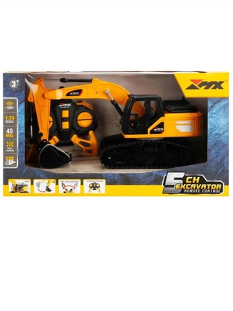 Toyverashop Kepçe İş Makinesi Uzaktan Kumandalı Şarjlı 5 Kanal Sarı