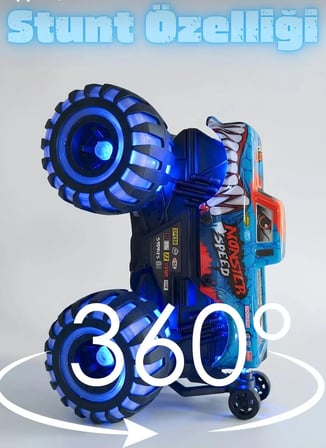 Toyverashop Uzaktan Kumandalı Araba Mavi Şarjlı 2.4 GHz Led Işıklı Stunt Off-Road
