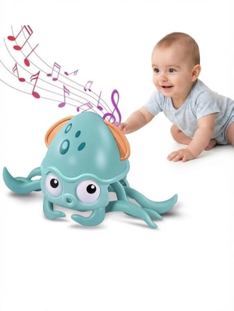 Toyverashop Ahtapot Bebek Oyuncağı Sensörlü Şarjlı Mavi