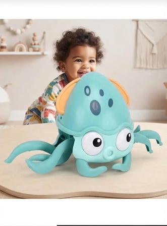 Toyverashop Ahtapot Bebek Oyuncağı Sensörlü Şarjlı Mavi