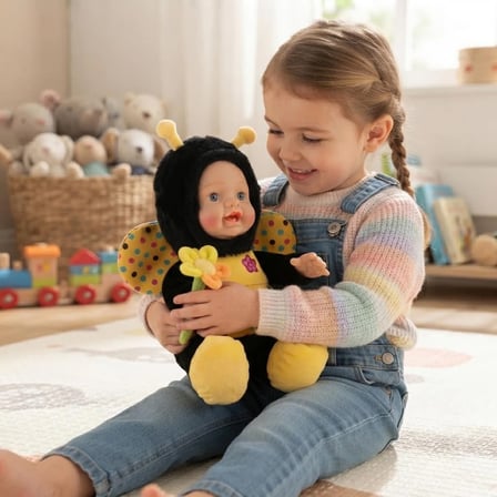 AlieroX ToyZ Sevimli Arı Kostumlü Kanatlı Peluş Bebek Oyuncak 40 cm