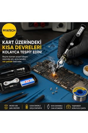 Kısa Devre Tespit Cihazı Reçine Atomizer Kalemi Anakart Tamir Seti Çantalı 15.5 cm