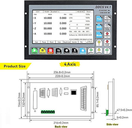 Ddcs V4.1 Cnc Kontrol Ünitesi 4 Eksen + El Çarkı