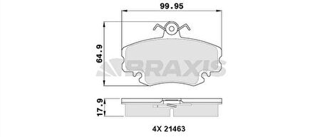 Psa On Fren Balatası Dacıa Logan 06>12 Renault R9-11-19-21 Symbol II 08> Clio I 98>03 Megane I 96>03 1.2 - Braxıs Aa0338