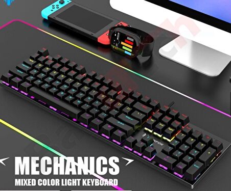 K50 Siyah Rgb Red Switch Türkçe Q Gaming Oyuncu Mekanik Klavye