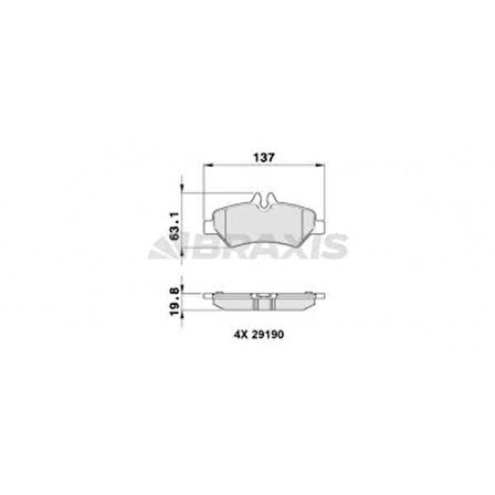 Vag Fren Balatası Arka Sprinter 906 06> Crafter 06>16 - Braxıs Aa0140
