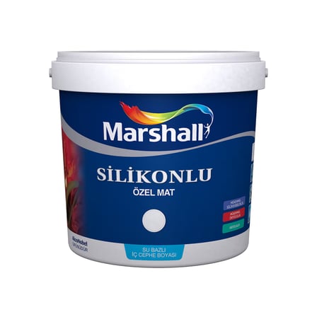Marshall Özel Mat Silikonlu Silinebilir Su Bazlı İç Cephe Boyası BW Baz 1 L