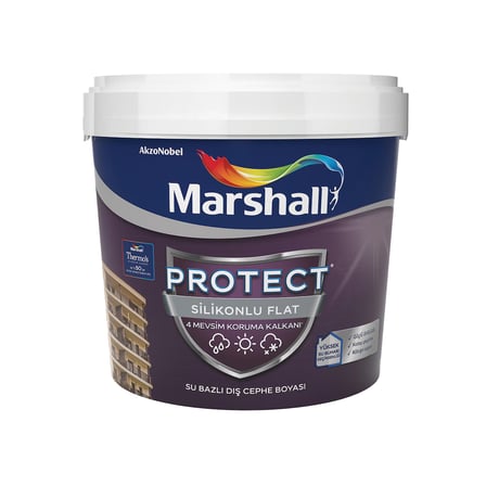 Marshall Protect Silikonlu Flat BW Baz Beyaz Dış Cephe Boyası 2,5 L