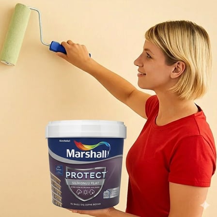 Marshall Protect Silikonlu Flat BW Baz Beyaz Dış Cephe Boyası 2,5 L