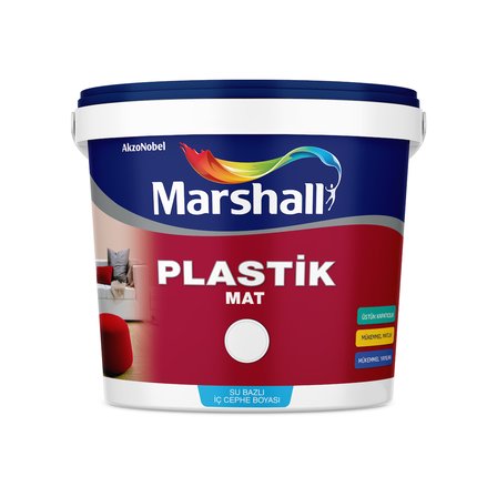 Marshall Plastik Mat Beyaz Su Bazlı Silinebilir İç Cephe Boyası 2,5 L