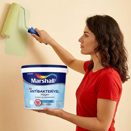Marshall Antibakteriyel Hijyen İç Cephe Boyası %99 Bakteri Hapsetme BW Baz 2,5 L