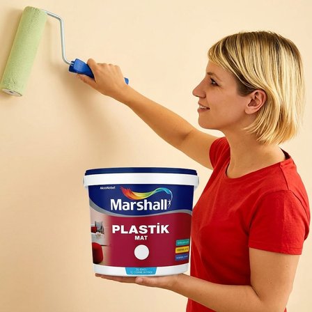 Marshall Plastik Mat Siyah Su Bazlı Silinebilir İç Cephe Boyası 15 L