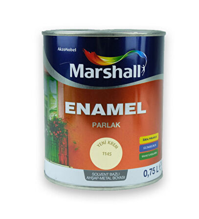 Marshall Enamel Parlak Ahşap Metal Boyası Krem 0,75 L
