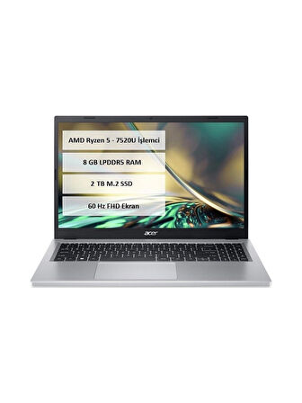 Acer Aspire 3 Ryzen 5 7520U 8GB 2TB SSD 15.6" FreeDos A315-24P-R42L-2
