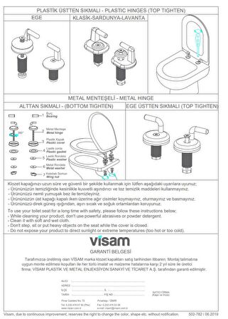 Visam İris Thermoplast Alttan Sıkmalı Klozet Kapağı 525-001