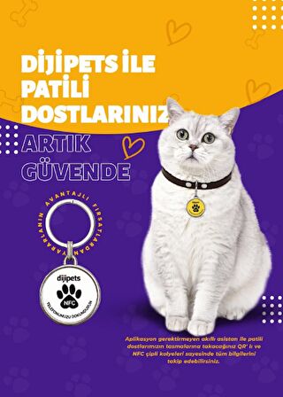 MVG Store Dijipets Mavi Pati Dostu Akıllı Tasma Dijital Künye Ve Konum Bilgisi (Kayıp İlanı Vermeye Son)