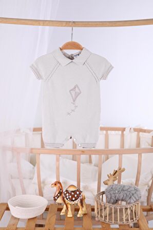 Kısa Kol Uçurtma Desen Erkek Bebek Yazlık Triko Tulum 5501