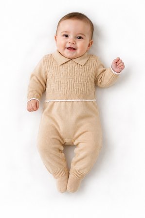 Unisex Triko Patikli Bebek Tulum 5603