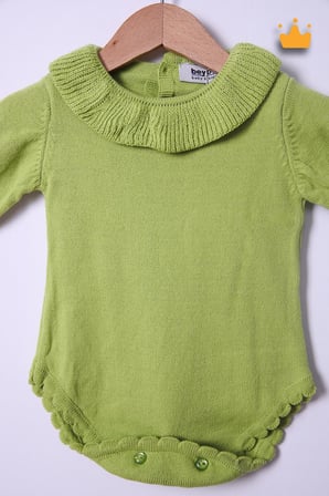 Babyhola Kız Bebek Triko Bandana Badi 2'li Set  Yenidoğan Konsept Çekim Kostümü 9000