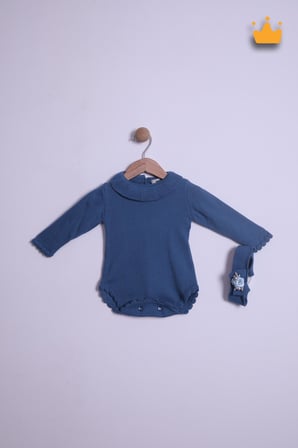Babyhola Kız Bebek Triko Bandana Badi 2'li Set  Yenidoğan Konsept Çekim Kostümü 9000