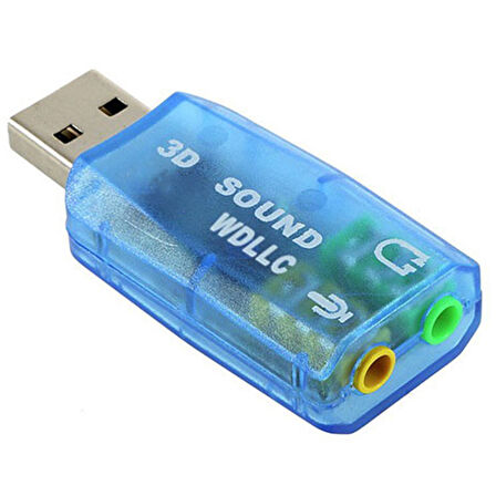 Ayt 5.1 Kanal Usb 2.0 Ses Kartı Channel Usb Girişini Kulaklık Mikrofon Girişine Çevirici Dönüştürücü Aparat 