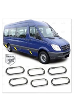 Mercedes Sprinter W906 Krom Yan Reflektör Çerçevesi 6 Parça 2006-2018 Arası Parça Çelik