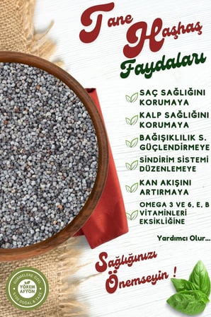 Yörem Afyon Afyon Yöresinde Geleneksel Hamur İşlerinin Sırrı Saf Tane Mavi Haşhaş {Papaver Somniferum} | 250Gr.