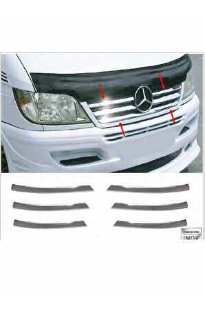 Mercedes Sprinter W901 Uyumlu Krom Ön Panjur 6 Parça 2003-2006 P. Çelik