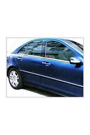 Mercedes C Klasse W203 Krom Cam Çıtası 4 Parça 2000-2007 Arası Paslanmaz Çelik